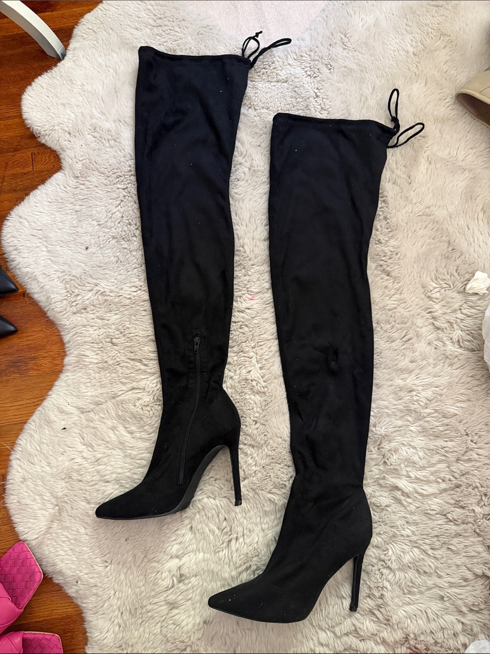 Source Unknown Black Over-the-Knee Stiletto Boots